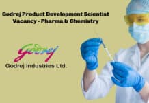 Godrej Product Development Scientist Vacancy - Pharma & Chemistry