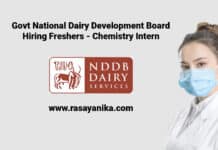 Govt National Dairy Development Board Hiring Freshers - Chemistry Intern