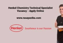 Henkel Chemistry PD Technical Specialist Vacancy - Apply Online