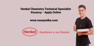 Henkel Chemistry PD Technical Specialist Vacancy - Apply Online
