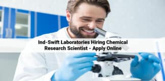Ind-Swift Laboratories Hiring Chemical Research Scientist - Apply Online