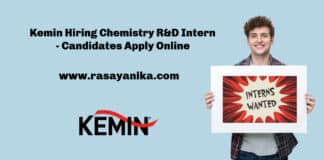 Kemin Hiring Chemistry R&D Intern - Candidates Apply Online
