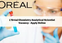 L’Oréal Chemistry Analytical Scientist Vacancy - Apply Online