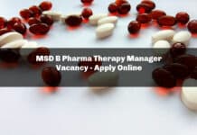 MSD B Pharma Therapy Manager Vacancy - Apply Online