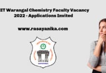 NIT Warangal Chemistry Faculty Vacancy 2022 - Applications Invited