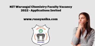 NIT Warangal Chemistry Faculty Vacancy 2022 - Applications Invited