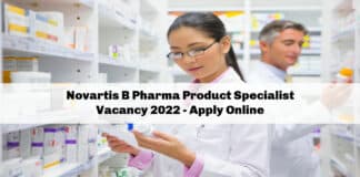 Novartis B Pharma Product Specialist Vacancy 2022 - Apply Online