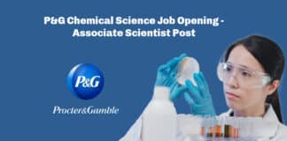 P&G Chemical Science Job Opening - Associate Scientist Post