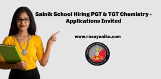 Sainik School Hiring PGT & TGT Chemistry - Applications Invited