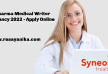 Syneos Health Pharma Medical Writer Vacancy 2022 - Apply Online