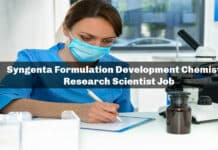 Syngenta Formulation Development Chemistry Research Scientist Job