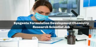 Syngenta Formulation Development Chemistry Research Scientist Job