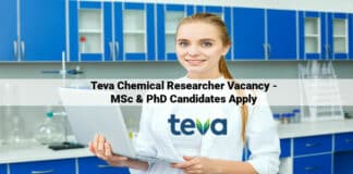 Teva Chemical Researcher Vacancy - MSc & PhD Candidates Apply