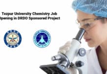 Tezpur University Chemistry Job Opening in DRDO Sponsored Project