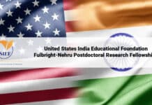 United States India Educational Foundation Fulbright-Nehru Postdoctoral Research Fellowships