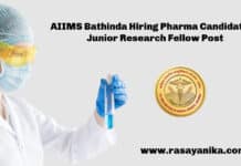 AIIMS Bathinda Hiring Pharma Candidates - Junior Research Fellow Post