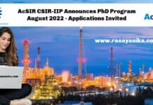 AcSIR CSIR-IIP Announces PhD Program August 2022 - Applications Invited