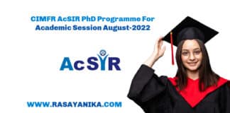 CIMFR Ph.D. Programme of AcSIR Announced - August 2022 Session