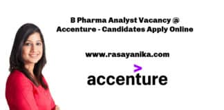 B Pharma Analyst Vacancy @ Accenture - Candidates Apply Online