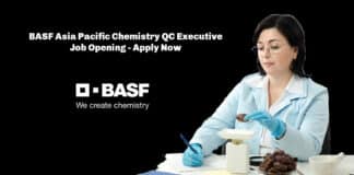 BASF Asia Pacific Chemistry QC Executive Job Opening - Apply Now