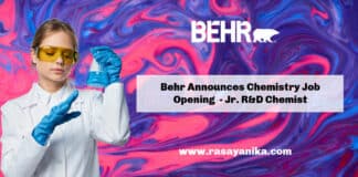 Behr Announces Chemistry Job Opening 2022 - Jr. R&D Chemist