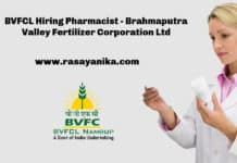 BVFCL Hiring Pharmacist - Brahmaputra Valley Fertilizer Corporation Ltd