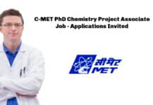 C-MET PhD Chemistry Project Associate Job - Applications Invited