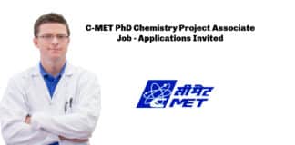 C-MET PhD Chemistry Project Associate Job - Applications Invited