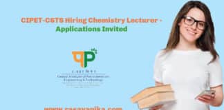 CIPET-CSTS Hiring Chemistry Lecturer - Applications Invited