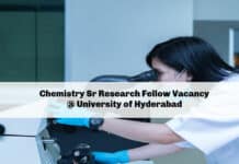 Chemistry Sr Research Fellow Vacancy @ University of Hyderabad