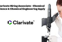 Clarivate Hiring Associate - Chemical Science & Chemical Engineering Apply