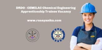 DRDO - CEMILAC Chemical Engineering Apprenticeship Trainee Vacancy - Centre for Military Airworthiness & Certification