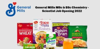 General Mills MSc & BSc Chemistry - Scientist Job Opening 2022