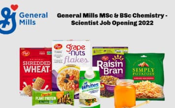 General Mills MSc & BSc Chemistry – Scientist Job Opening 2022 General Mills MSc & BSc Chemistry - Scientist Job Opening 2022