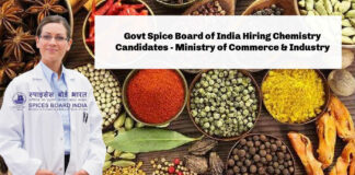 Govt. of India Spice Board Hiring Chemistry Candidates - Ministry of Commerce & Industry