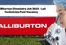 Halliburton Chemistry Job 2022 - Lab Technician Post Vacancy