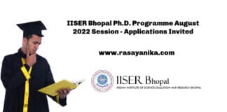 IISER Bhopal Ph.D. Programme August 2022 Session - Applications Invited