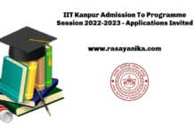 IIT Kanpur Admission To Programme Session 2022-2023 - Applications Invited