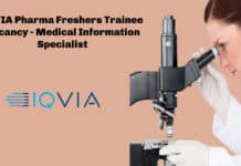 IQVIA Pharma Freshers Trainee Vacancy - Medical Information Specialist