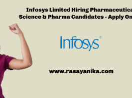 Infosys Limited Hiring Pharmaceutical Science & Pharma Candidates - Apply Online