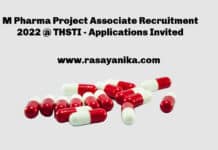 M Pharma Project Associate Recruitment 2022 @ THSTI - Applications Invited