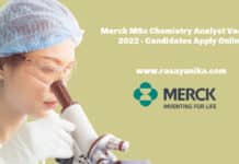 Merck MSc Chemistry Analyst Vacancy 2022 - Candidates Apply Online