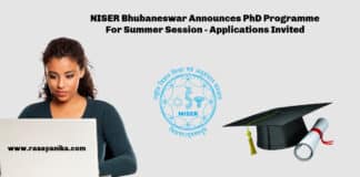 NISER Bhubaneswar Announces PhD Programme For Summer Session - Applications Invited