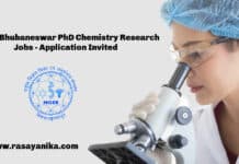 NISER Bhubaneswar PhD Chemistry Research Jobs - Application Invited