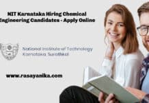 NIT Karnataka Hiring Chemical Engineering Candidates - Apply Online