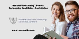 NIT Karnataka Hiring Chemical Engineering Candidates - Apply Online