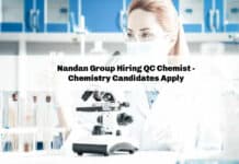 Nandan Group Hiring QC Chemist - Chemistry Candidates Apply