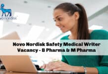 Novo Nordisk Safety Medical Writer Vacancy - B Pharma & M Pharma