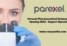 Parexel Pharmaceutical Science Job Opening 2022 - Support Specialist