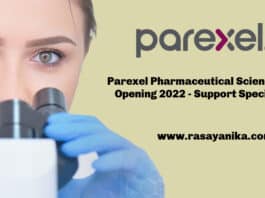 Parexel Pharmaceutical Science Job Opening 2022 - Support Specialist